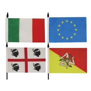 画像: 【4色】イタリア テーブル用ミニフラッグ スタンド付き 旗 イタリア・EU・サルデーニャ・シチリア