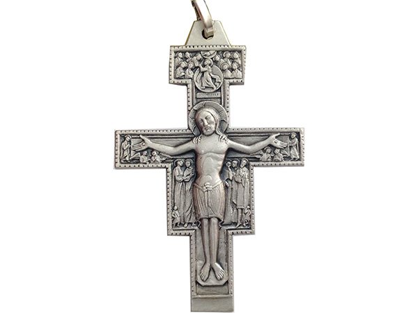 画像1: 【4サイズ】イタリア製 ロザリオ ペンダントトップ サン・ダミアーノの十字架 シルバー925 (1)