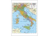 画像: イタリア地図 マップ 裏表2種 100x140 mm
