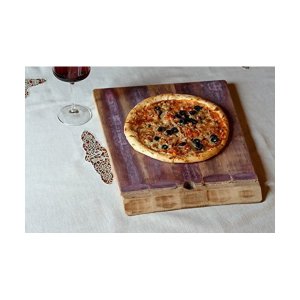 画像: イタリア ワイン樽のピザ用プレート 木製 台形【カラー・ブラウン】