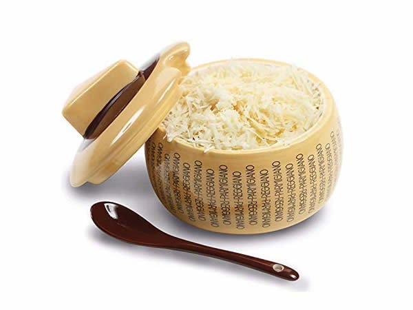 画像1: イタリア 陶製 粉チーズ入れ FORMAGGIO PARMIGIANO REGGIANO【カラー・イエロー】 (1)