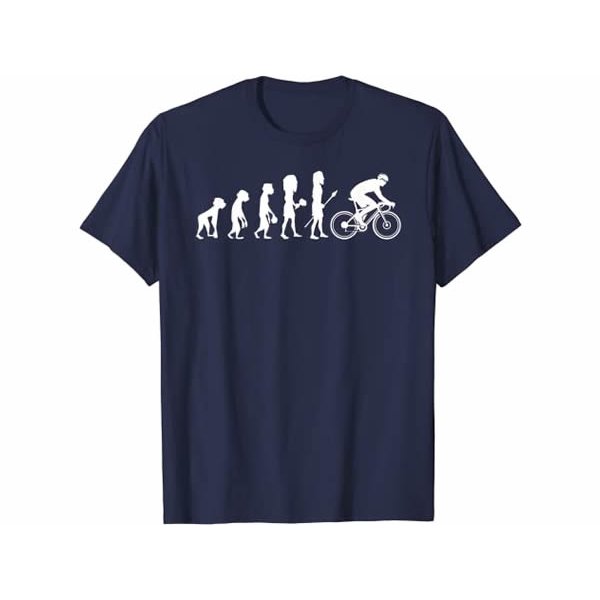 画像2: 【10色展開】イタリアおもしろTシャツ「人類の進化 - 自転車」メンズ レディス S-XXXL、キッズ 2-12歳 サイクリスト向け (2)