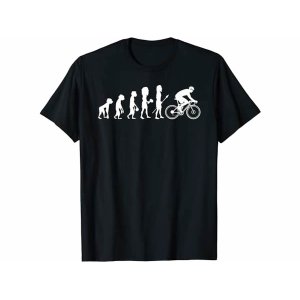 画像: 【10色展開】イタリアおもしろTシャツ「人類の進化 - 自転車」メンズ レディス S-XXXL、キッズ 2-12歳 サイクリスト向け