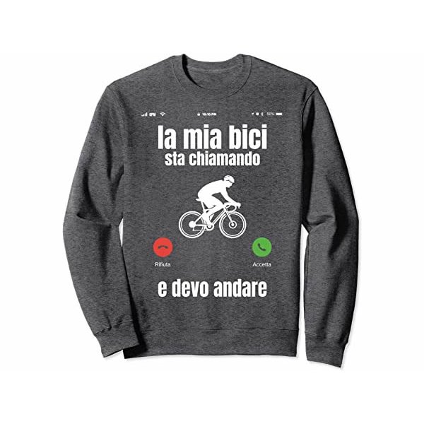 画像4: 【4色展開】イタリア語おもしろトレーナー ユニセックス メンズ レディス「自転車が呼んでいる、だから行かないと」メンズ レディス S-XXL サイクリスト向け (4)