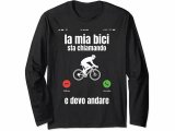 画像: 【4色展開】イタリア語おもしろ長袖Tシャツ ユニセックス「自転車が呼んでいる、だから行かないと」メンズ レディス S-XXL サイクリスト向け