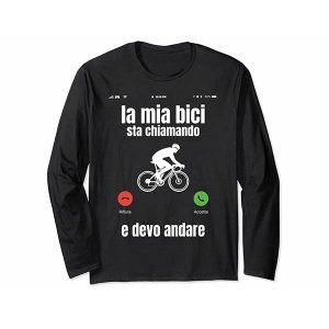 画像: 【4色展開】イタリア語おもしろ長袖Tシャツ ユニセックス「自転車が呼んでいる、だから行かないと」メンズ レディス S-XXL サイクリスト向け