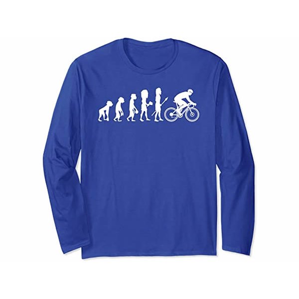 画像3: 【4色展開】イタリアおもしろ長袖Tシャツ ユニセックス「人類の進化 - 自転車」メンズ レディス S-XXL サイクリスト向け (3)