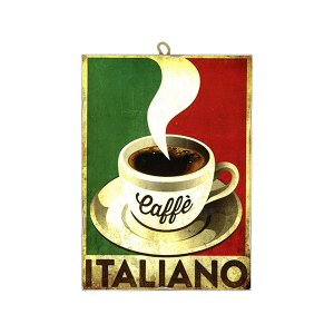 画像: イタリア アンティーク風プレート カッフェイタリアーノ Caffè Italiano 25 x 18cm