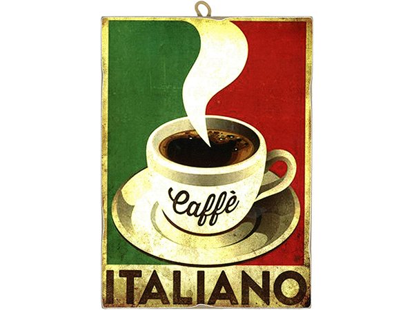 画像1: イタリア アンティーク風プレート カッフェイタリアーノ Caffè Italiano 25 x 18cm (1)