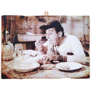 画像: アンティーク風サインプレート Alberto Sordi アルベルト・ソルディ UN AMERICANO A ROMA 25 x 18 cm