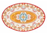 画像: イタリア オバール 楕円 トレイ お盆 メラミン BORGO Rose&Tulipani 45 x 30 cm