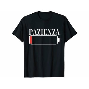 画像: 【9色展開】イタリア語おもしろTシャツ「忍耐残り 1%」メンズ レディス S-XXXL、キッズ 2-12歳