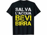 画像: 【6色展開】イタリア語おもしろTシャツ「節水しよう。だからビールを飲もう」メンズ レディス S-XXXL