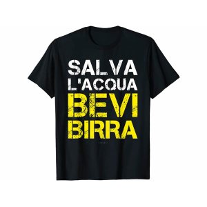 画像: 【6色展開】イタリア語おもしろTシャツ「節水しよう。だからビールを飲もう」メンズ レディス S-XXXL