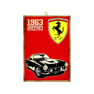 画像: アンティーク風サインプレート Ferrari フェラーリ 24 x 17cm