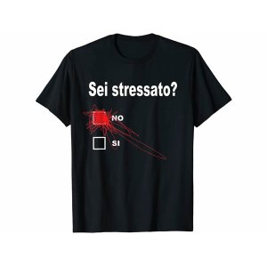 画像: 【11色展開】イタリア語おもしろTシャツ 「ストレス溜まってる？ はい・いいえ」メンズ レディス S-XXXL