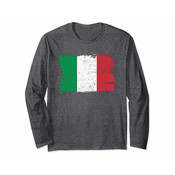 画像3: 【5色展開】イタリア語長袖Tシャツ ユニセックス「ヴィンテージ風イタリア国旗」メンズ レディス S-XXL (3)