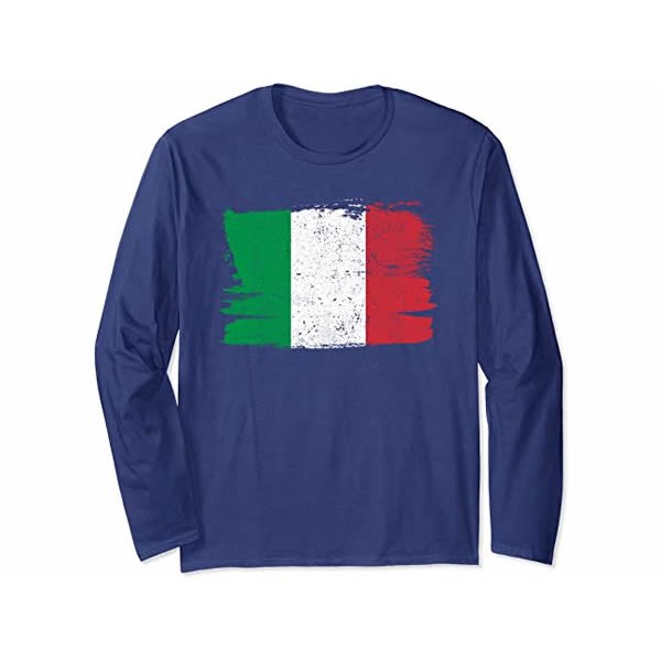画像2: 【5色展開】イタリア語長袖Tシャツ ユニセックス「ヴィンテージ風イタリア国旗」メンズ レディス S-XXL (2)