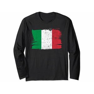 画像: 【5色展開】イタリア語長袖Tシャツ ユニセックス「ヴィンテージ風イタリア国旗」メンズ レディス S-XXL