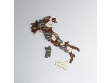 画像: イタリア地図 木製3Dマップ 60 x 51 cm