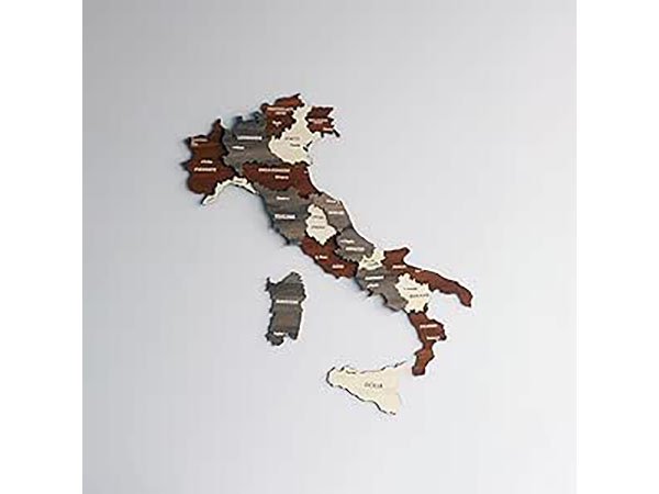 画像1: イタリア地図 木製3Dマップ 60 x 51 cm (1)