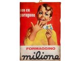 画像: アンティーク風サインプレート Formaggino Milione フォルマッジョ・ミリオーネ 25 x 18cm