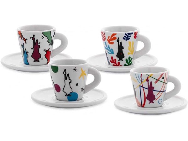 画像1:  エスプレッソコーヒーカップ&ソーサー 4客セット Bialetti（ビアレッティ）Arte (1)