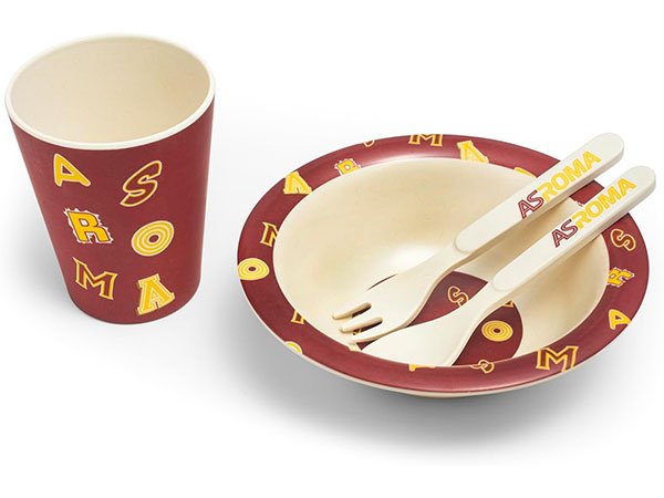 画像1: 離乳食＆子供用食器セット AS ROMA ASローマ 公式オフィシャルグッズ イタリア (1)