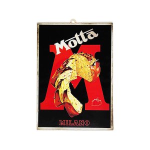 画像: アンティーク風サインプレート MOTTA モッタ 25 x 18cm