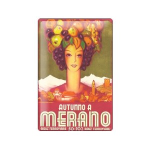 画像: アンティーク風サインプレート　イタリア　秋のメラーノ　Merano 30ｘ20cm【カラー・レッド】【カラー・イエロー】