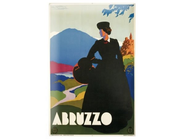画像1: アンティーク風サインプレート　イタリア　アブルッツォ Abruzzo　30ｘ20cm【カラー・マルチ】 (1)