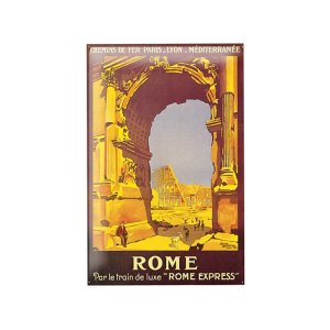 画像: アンティーク風サインプレート　イタリア　ローマ コロッセオ Colosseo Roma 30ｘ20cm【カラー・ブルー】【カラー・イエロー】