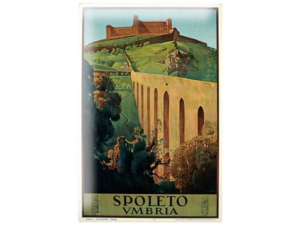 画像1: アンティーク風サインプレート　イタリア スポレート　Spoleto　30ｘ20cm【カラー・マルチ】 (1)