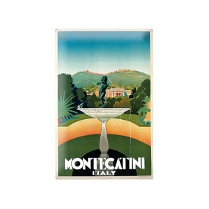 画像: アンティーク風サインプレート　イタリア　モンテカティーニ　Montecatini　30ｘ20cm【カラー・マルチ】【カラー・グリーン】
