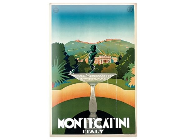 画像1: アンティーク風サインプレート　イタリア　モンテカティーニ　Montecatini　30ｘ20cm【カラー・マルチ】【カラー・グリーン】 (1)