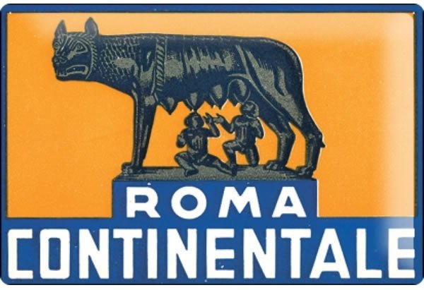 画像1: アンティーク風サインプレート　イタリア　ローマ　Roma 30ｘ20cm【カラー・ブルー】【カラー・イエロー】 (1)