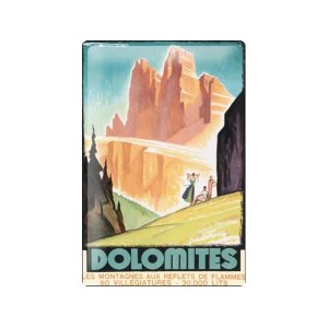 画像: アンティーク風サインプレート　イタリア　ドロミテ　Dolomite　30ｘ20cm【カラー・マルチ】【カラー・グリーン】【カラー・オレンジ】