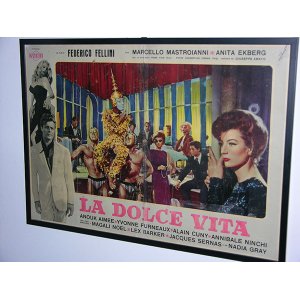 画像: イタリア　映画　アンティークポスター　La dolce vita (1960) 甘い生活 フェデリコ　フェリーニ 50 x 70 cm