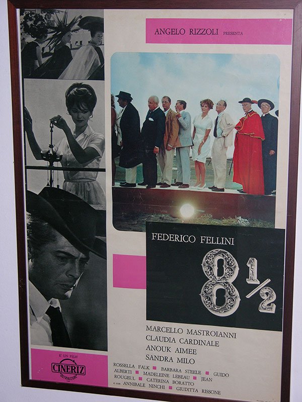 画像1: イタリア　映画　アンティークポスター　8 1/2 (1963) フェデリコ　フェリーニ 50 x 70 cm (1)