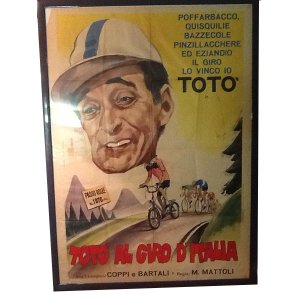 画像: イタリア　映画　アンティークポスター　Toto' al giro d'italia (1948年) トト 140 x 100 cm