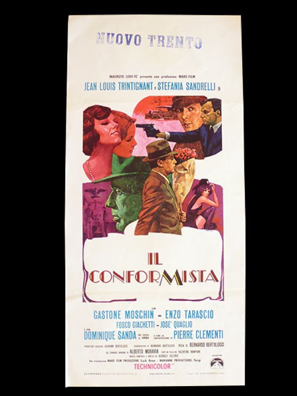 画像1: イタリア　映画　アンティークポスター Il conformista (1970年) 暗殺の森 ベルナルド・ベルトルッチ 33 x 70 cm locandine (1)