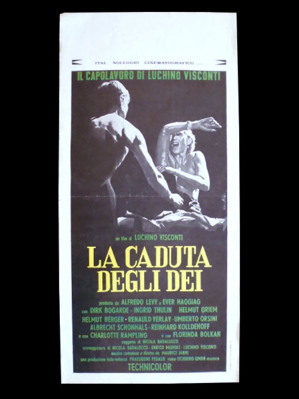 画像1: イタリア　映画　アンティークポスター La Caduta degli dei(1969) 地獄に堕ちた勇者ども ルキノ・ヴィスコンティ 33 x 70 cm (1)
