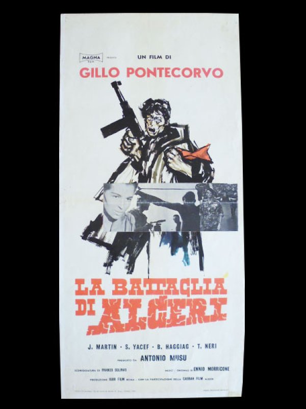 画像1: イタリア　映画　アンティークポスター La battaglia di Algeri (1966年) アルジェの戦い ジッロ・ポンテコルヴォ 33 x 70 cm (1)