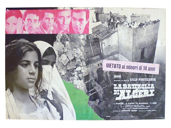 画像1: イタリア　映画　アンティークポスター　La battaglia di Algeri (1966年) アルジェの戦い ジッロ・ポンテコルヴォ 50 x 70 cm FOTO BUSTE (1)