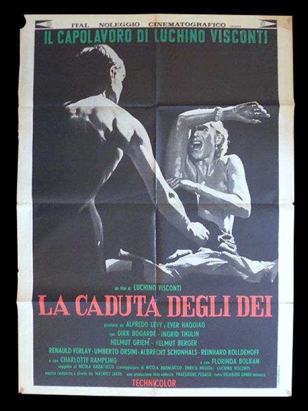 画像1: イタリア　映画　アンティークポスター La Caduta degli dei(1969) 地獄に堕ちた勇者ども ルキノ・ヴィスコンティ 100 x 140 cm manifesti (1)
