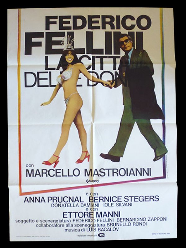 画像1: イタリア　映画　アンティークポスター　La citta' delle donne (1980年) 女の都 フェデリコ・フェリーニ マルチェロ・マストロヤンニ  100 x 140 cm manifesti (1)