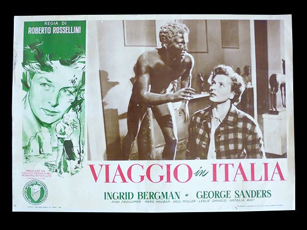 画像1: イタリア　映画　アンティークポスター　Viaggio in Italia (1954年) イタリア旅行 ロベルト・ロッセリーニ イングリッド・バーグマン 30 x 50cm FOTO BUSTE (1)