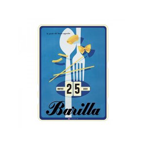 画像: 万年カレンダー BARILLA - POSATE - イタリア インテリア【カラー・ブルー】