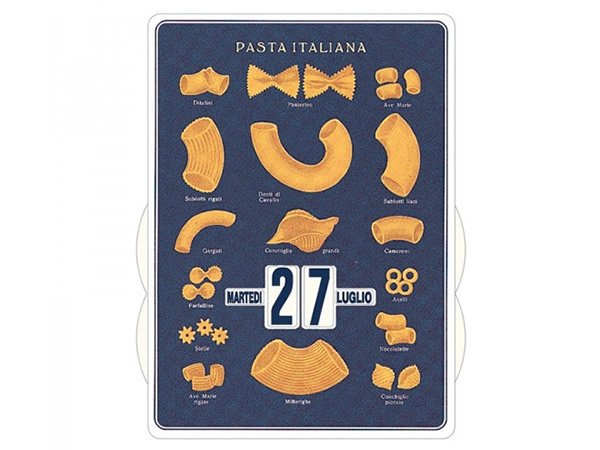 画像1: 万年カレンダー イタリアンパスタ ブルー PASTA ITALIANA BLU - イタリア インテリア【カラー・ブルー】【カラー・イエロー】 (1)