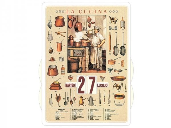 画像1: 万年カレンダー キッチン LA CUCINA - イタリア インテリア【カラー・イエロー】【カラー・マルチ】 (1)